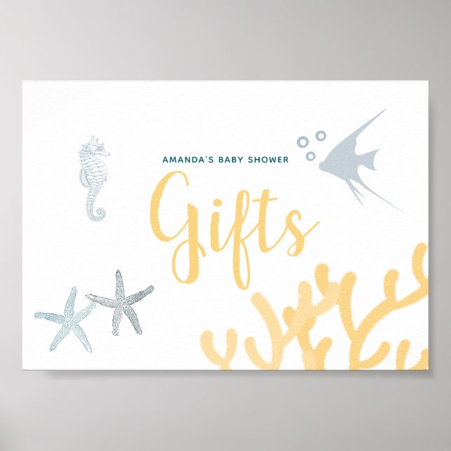 Poster Sob o símbolo de presentes no Chá de fraldas do oc (Frente)