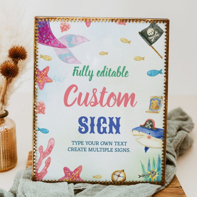 Poster Sob o Sinal de Mesa da Festa de aniversário maríti (Criador carregado)