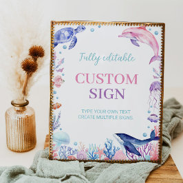 Poster Sob o Sinal de Mesa Personalizada de Aniversário d