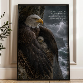 Poster Sob Suas Asas Salmo 91 Arte Cristã