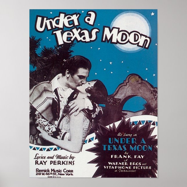 Poster Sob um Cobrir de canalização da lua do Texas (Frente)
