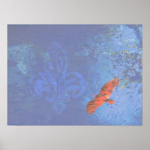 Póster Sobe o Grunge azul