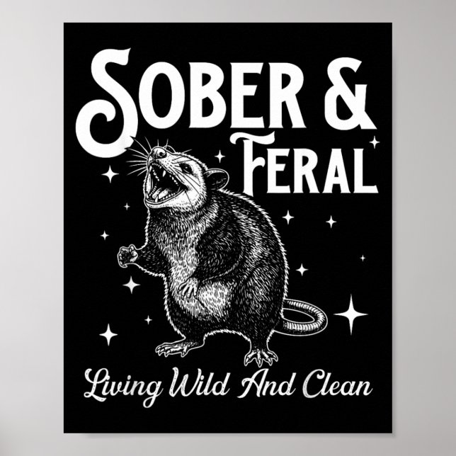 Poster Sober Feral - Aniversário de Sobriedade Soberba AA (Frente)