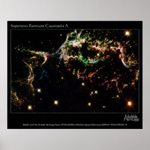 Póster Sobernova HST Permaneceu Cassiopeia A