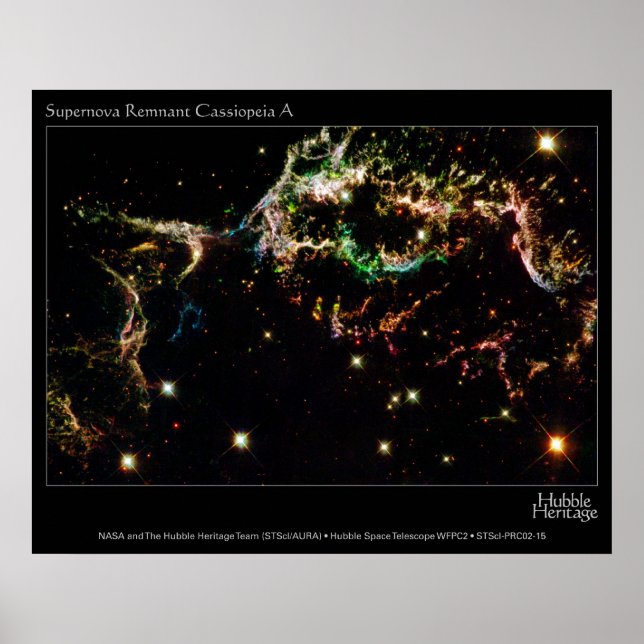 Póster Sobernova HST Permaneceu Cassiopeia A (Frente)