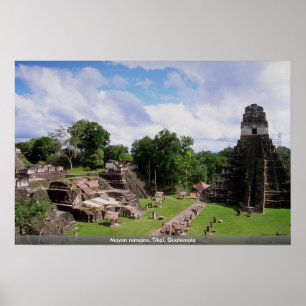 Póster Sobras maias, Tikal, Guatemala
