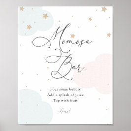 Poster Sobre a Lua Twinkle Star Blue e a Momosa Rosa