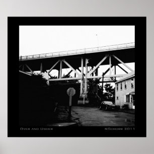 Poster Sobre e sob a paisagem industrial urbana