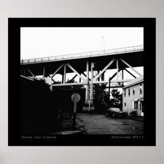 Poster Sobre e Sob Paisagem Industrial Urbana