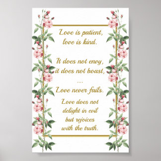 Poster Sobre o Amor 1 Coríntios 13:4-8