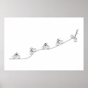 Poster Sobre o aniversário do Bicyclist do monte