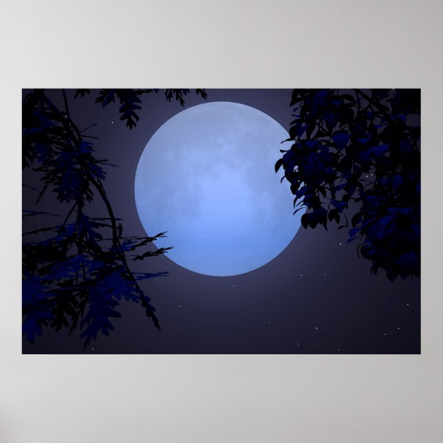Poster Sobre uma lua azul (Frente)