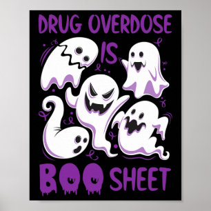 Poster Sobredosagem De Drogas É Halloween De Boo Sheet Pu