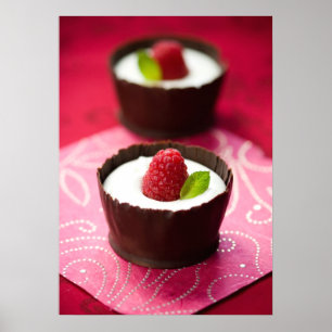 Póster Sobremesa branca da musse de chocolate