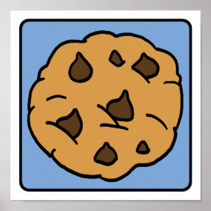 Póster Sobremesa do biscoito dos pedaços de chocolate do