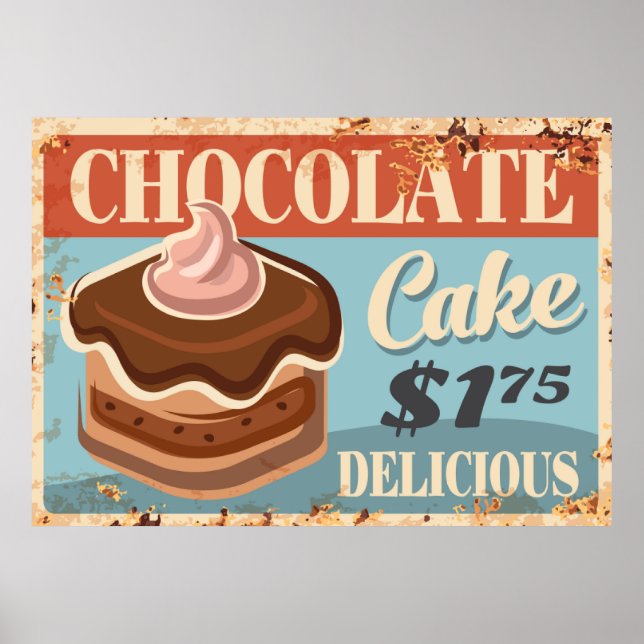 Poster Sobremesas de bolo de pastelaria (Frente)