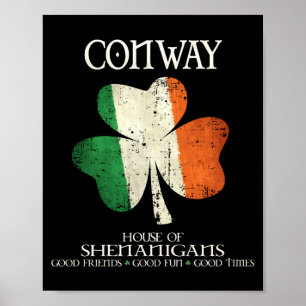 Poster Sobrenome Conway Família Irlanda Casa Irlandesa De