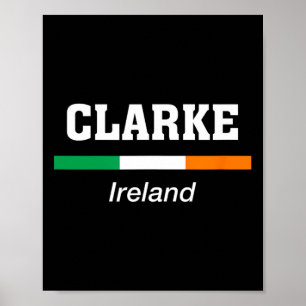 Poster Sobrenome Irlandês Clarke Dia de São Patrício Band