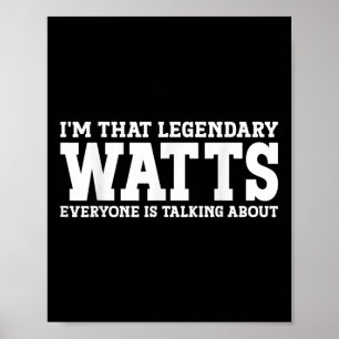 Poster Sobrenome Watts Equipe Divertida Família Sobrenome