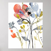 Sobreposição da Flor - Flores de Pastel de Aquarel