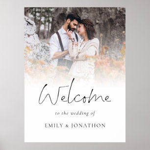 Poster Sobreposição de Foto Elegante Bem-vindo ao Casamen