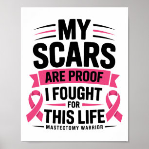 Poster Sobrevivência do Câncer da Mama Engraçado Mastecto
