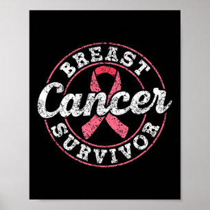 Poster Sobrevivência do Câncer da Mama Sensibilização Ros