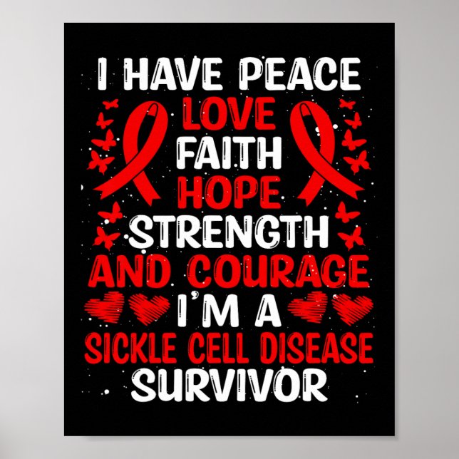 Poster Sobrevivência Paz Esperança Amor Doença Célula Fal (Frente)