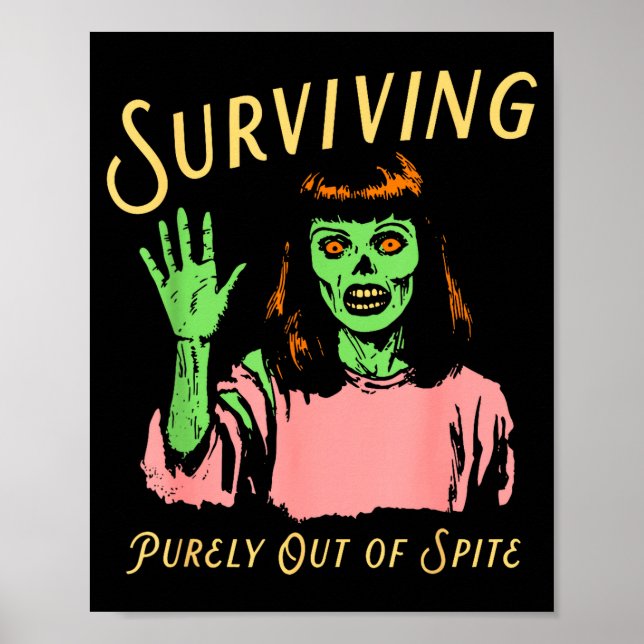 Poster Sobrevivendo Puramente Com O Ste Retro Zombie Hall (Frente)
