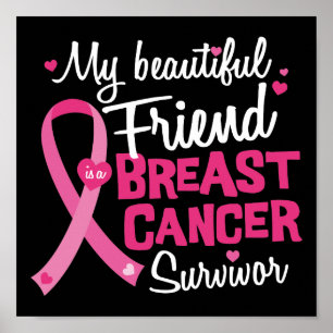 Poster Sobrevivente bonito do cancro da mama do amigo