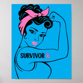 Poster Sobrevivente de Câncer de Mama Rosie Riveter nk Co