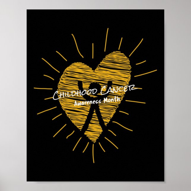 Poster Sobrevivente de Câncer Infantil - Consciente do Câ (Frente)