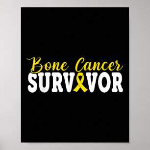 Poster Sobrevivente de câncer Óssea Cancer amarelo fita s
