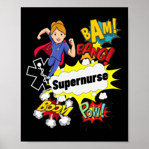 Poster Sobrevivente de Super Herói Estilo Rn Enfermagem d