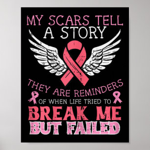 Poster Sobrevivente do Câncer da Mama Minha cicatriz Cont
