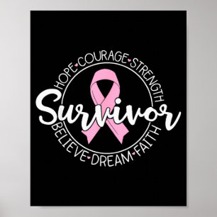 Poster Sobrevivente Esperança Coragem Força Acredite Sonh