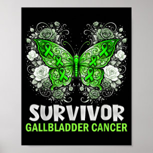 Poster Sobreviventes Câncer Vesícula Biliar Borboleta Flo