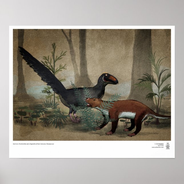 Póster Sobreviventes: Pantolambda e Dinossauro Posto-Cret (Frente)