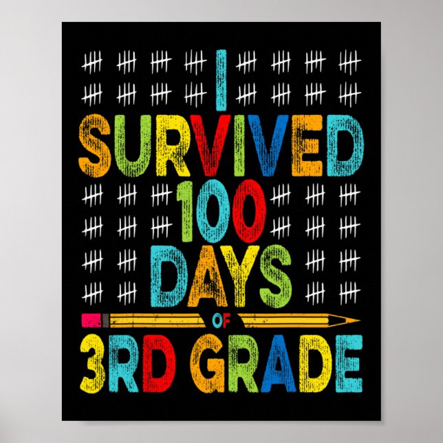 Poster Sobreviveram 100 Dias Do 3º Grau 100º Dia Da Escol (Frente)
