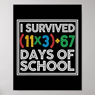 Poster Sobrevivi 100 Dias na Escola Equação Matemática Di