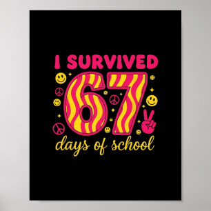 Poster Sobrevivi 67 Dias De Escola 100 Dias Brainrot Seis