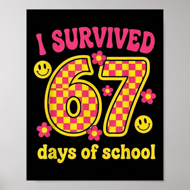 Poster Sobrevivi 67 Dias De Escola 100 Dias Brainrot Seis (Frente)