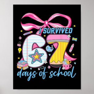 Poster Sobrevivi 67 Dias De Escola Meme Engraçado Criança