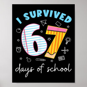 Poster Sobrevivi a 67 Dias de Aula Meme Divertido Profess
