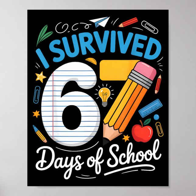 Poster Sobrevivi a 67 Dias de Escola Piada Meme Professor (Frente)