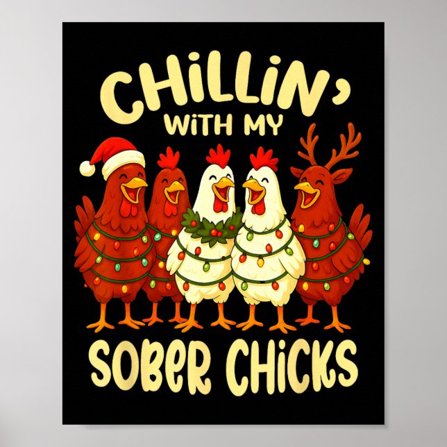 Poster Sobriety Anniversary Recovery Funny Sober Chicks  (Frente)