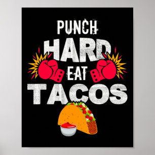 Poster Soca Duro Coma Tacos Boxe Kickboxing Kickboxer T