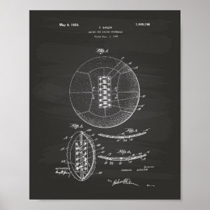 Póster Soccer Ball 1928 Patent Art - Chalkboard