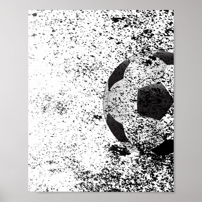 Poster Soccer Ball Grunge (Frente)