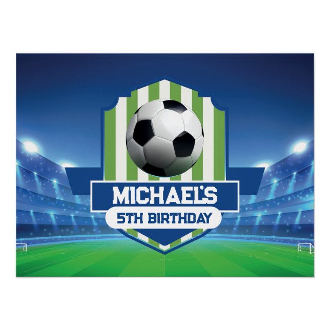 Póster Soccer Birthday banner backdrop  (Frente)